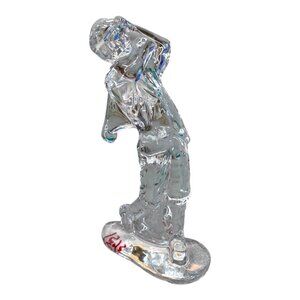 Crystal Golf Player Figurine Clear Glass Sculpture 6" Paperweight Dad Gift